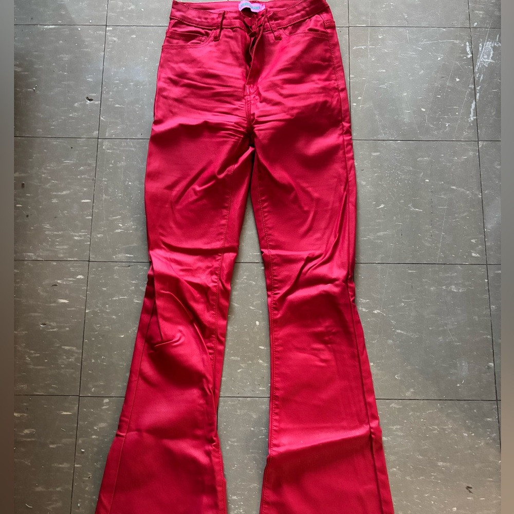Edikted Red Leather Pants